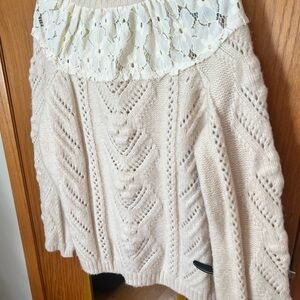 BUCKETLIST Cream Cable Knit Sweater